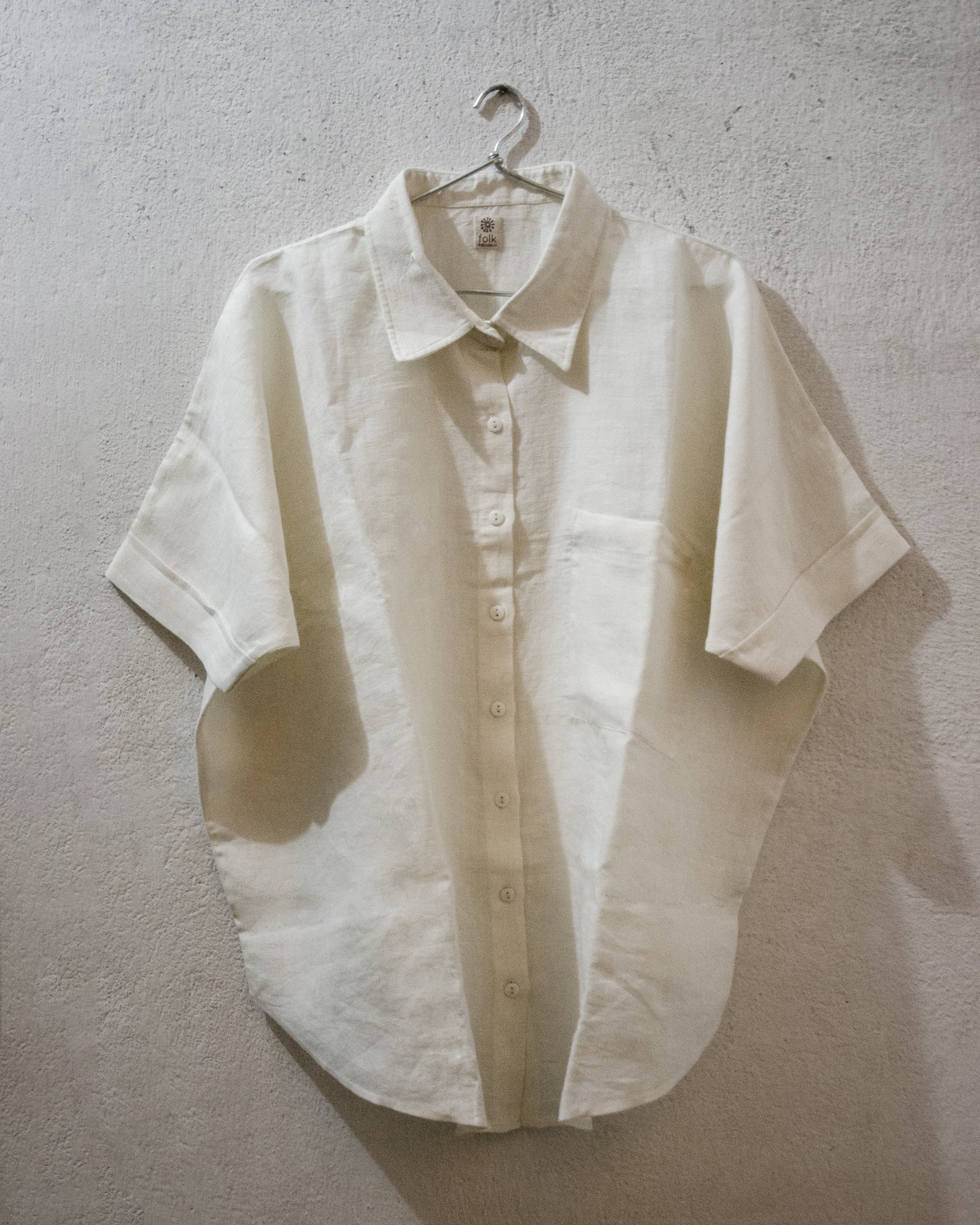 White Linen  Tie Up Shirt