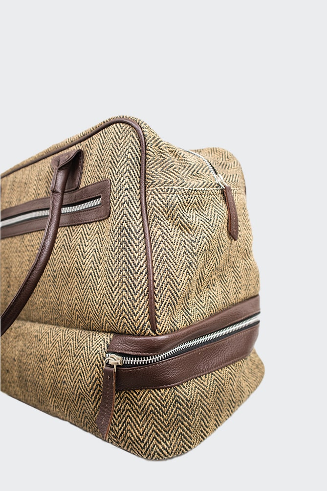 Herringbone Jute Travel Bag