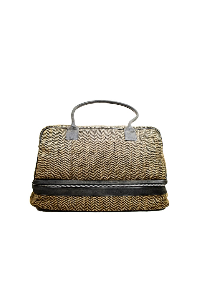 Herringbone Jute Travel Bag