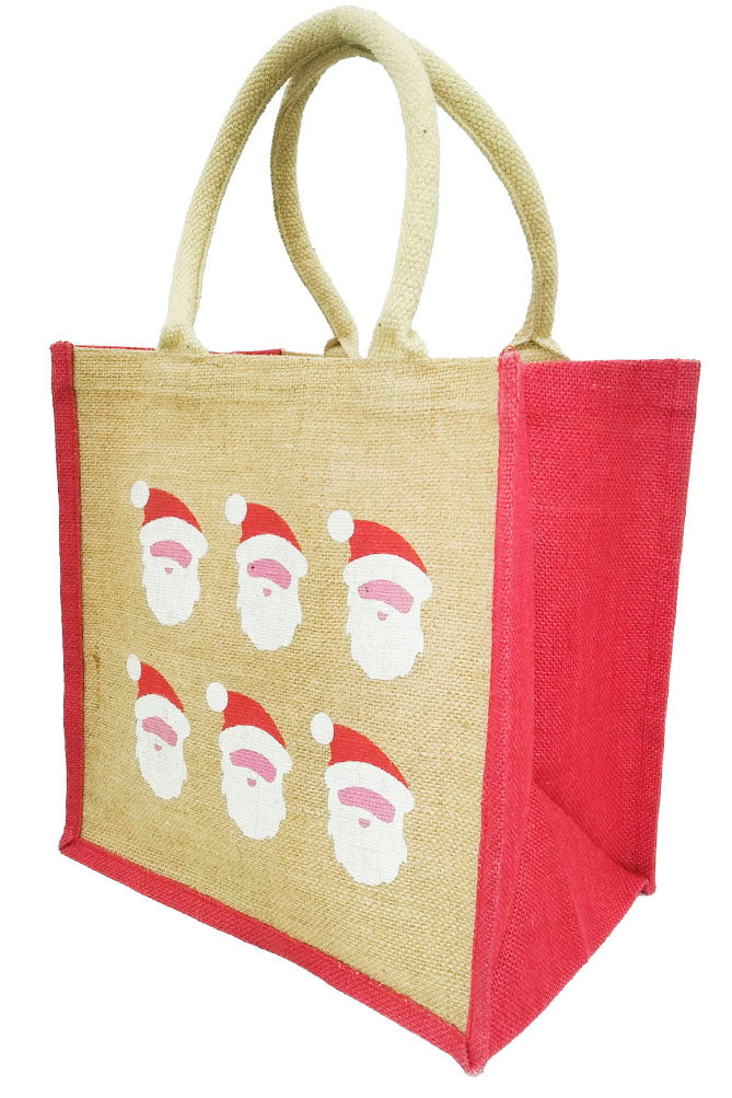 Santa Theme Jute Gift/Shopping Bag (Pack of 2)