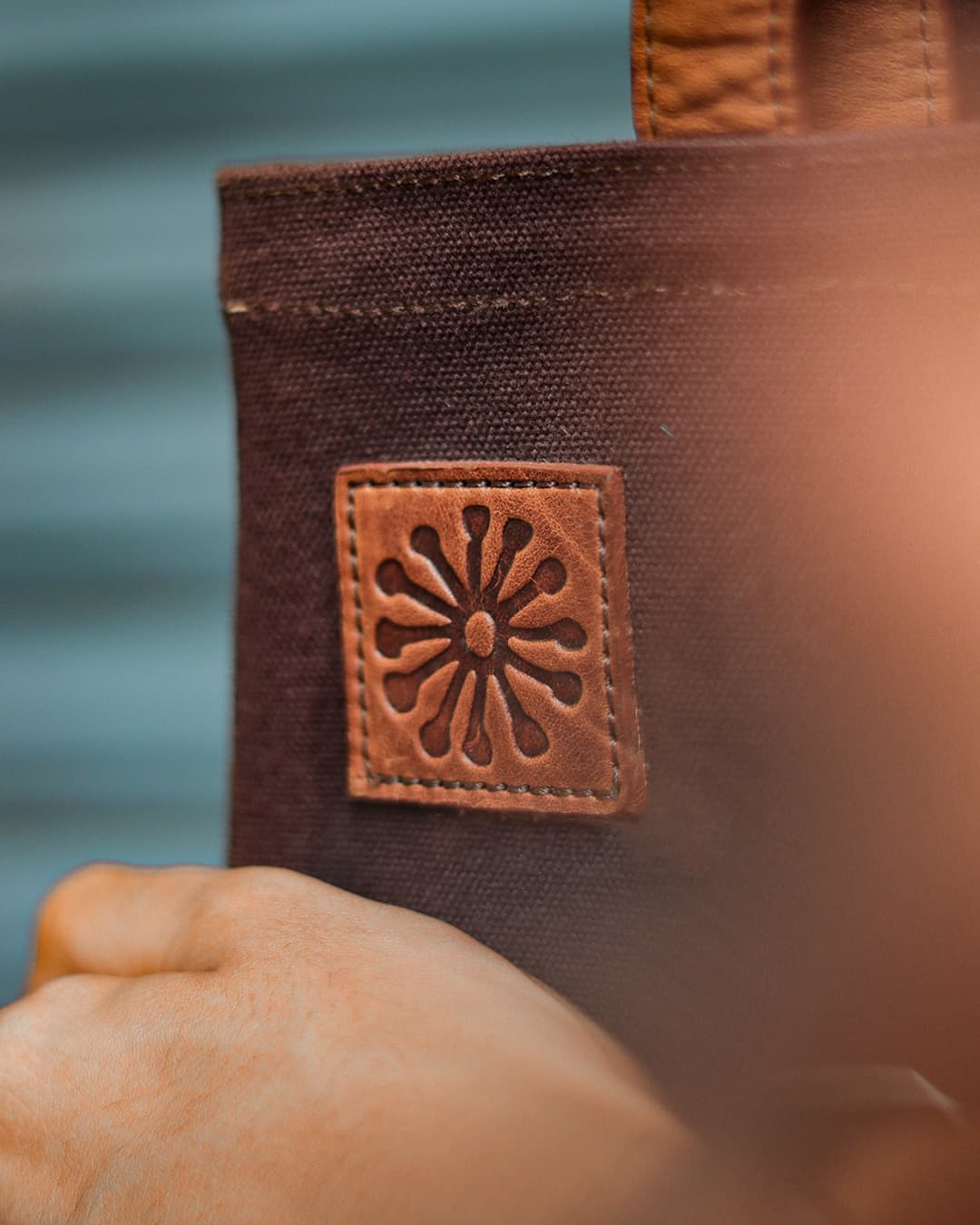 Canvas Waterproof Tote Bag- Brown