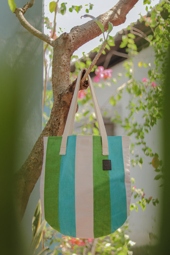 Upcycled Jute Tote Bag : Style 2