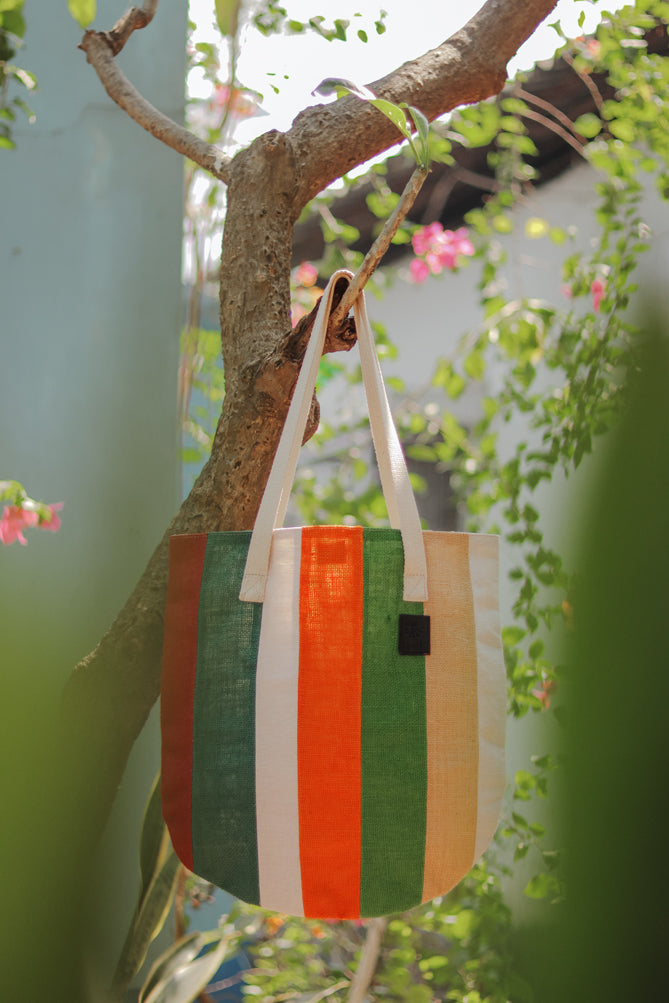 Upcycled Jute Tote Bag : Style 3