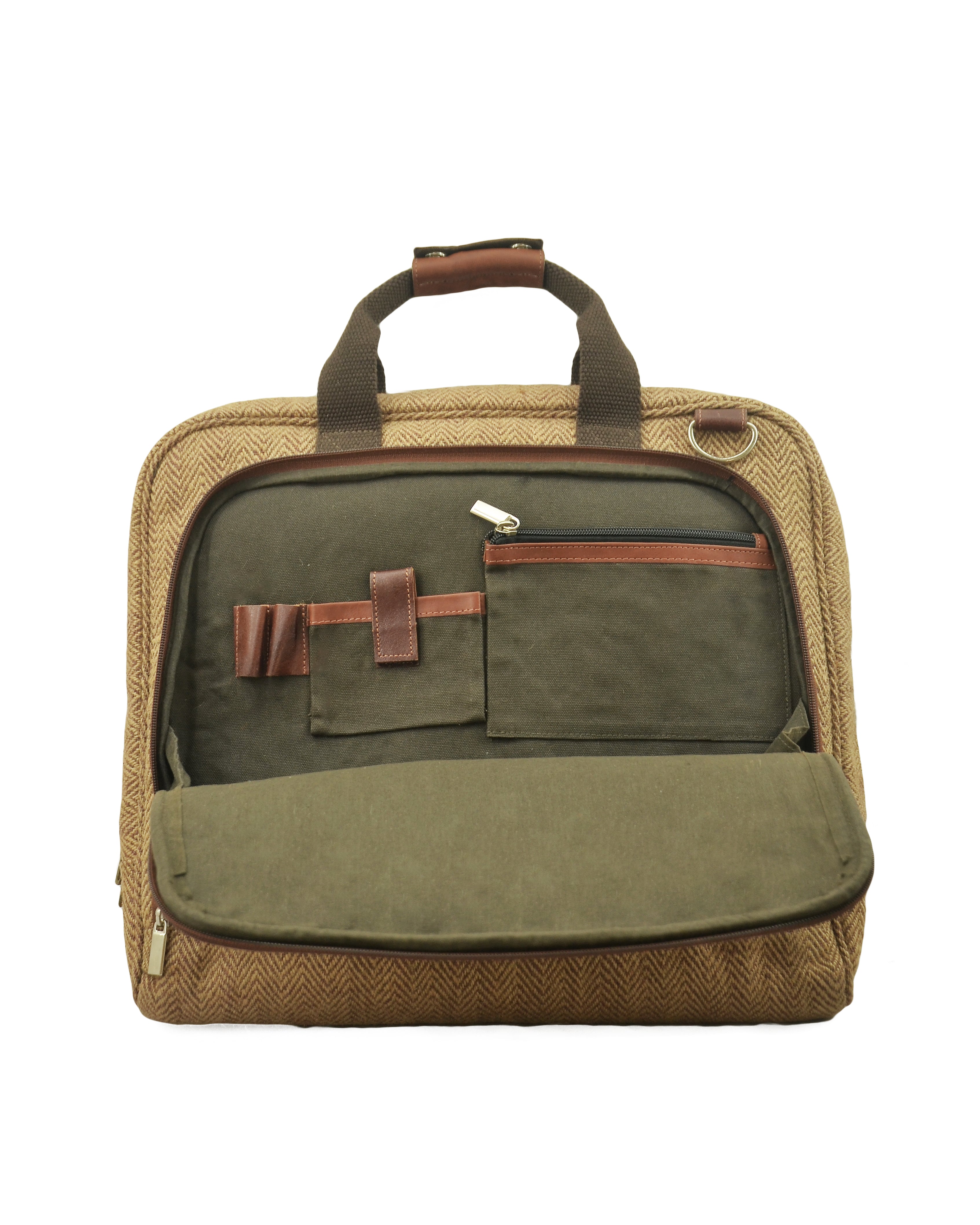 Folk Herringbone Office Laptop Bag