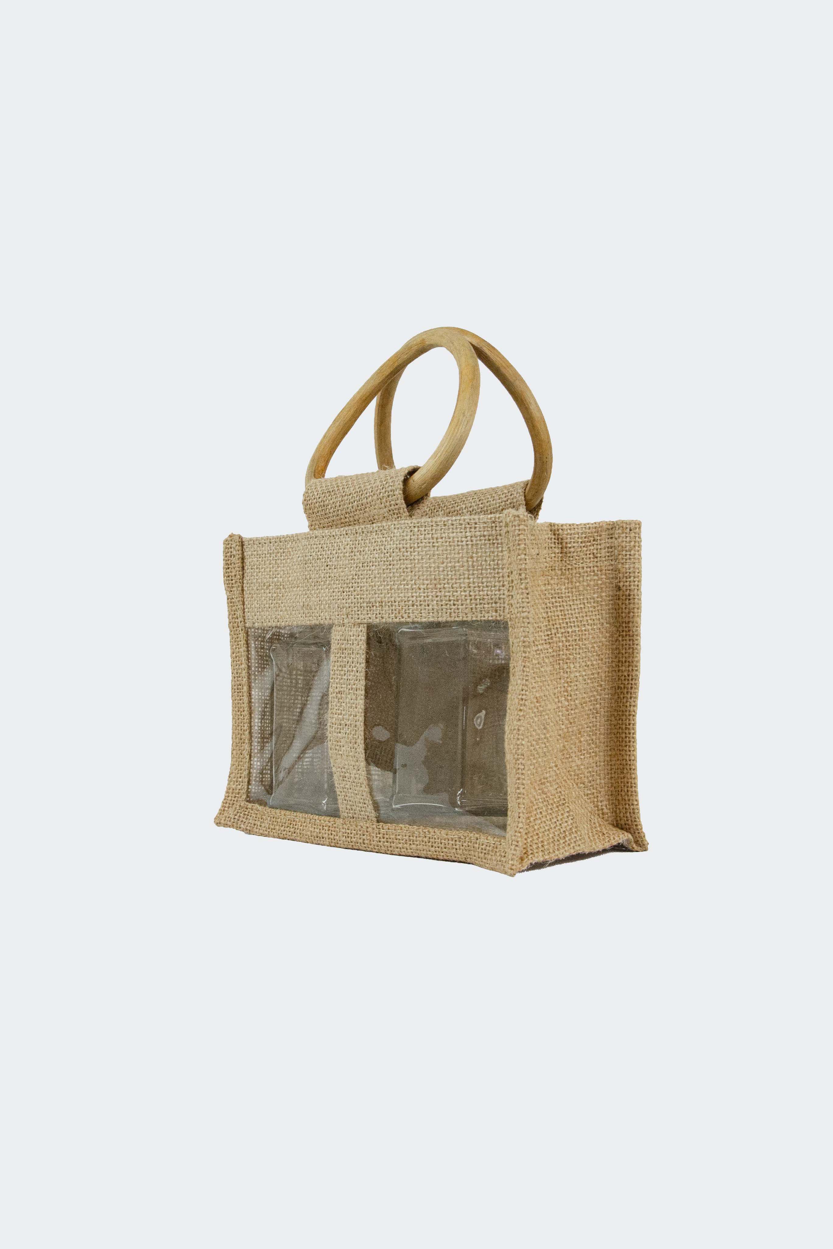 Jute Jar Bag with Window (Pack Of 10)