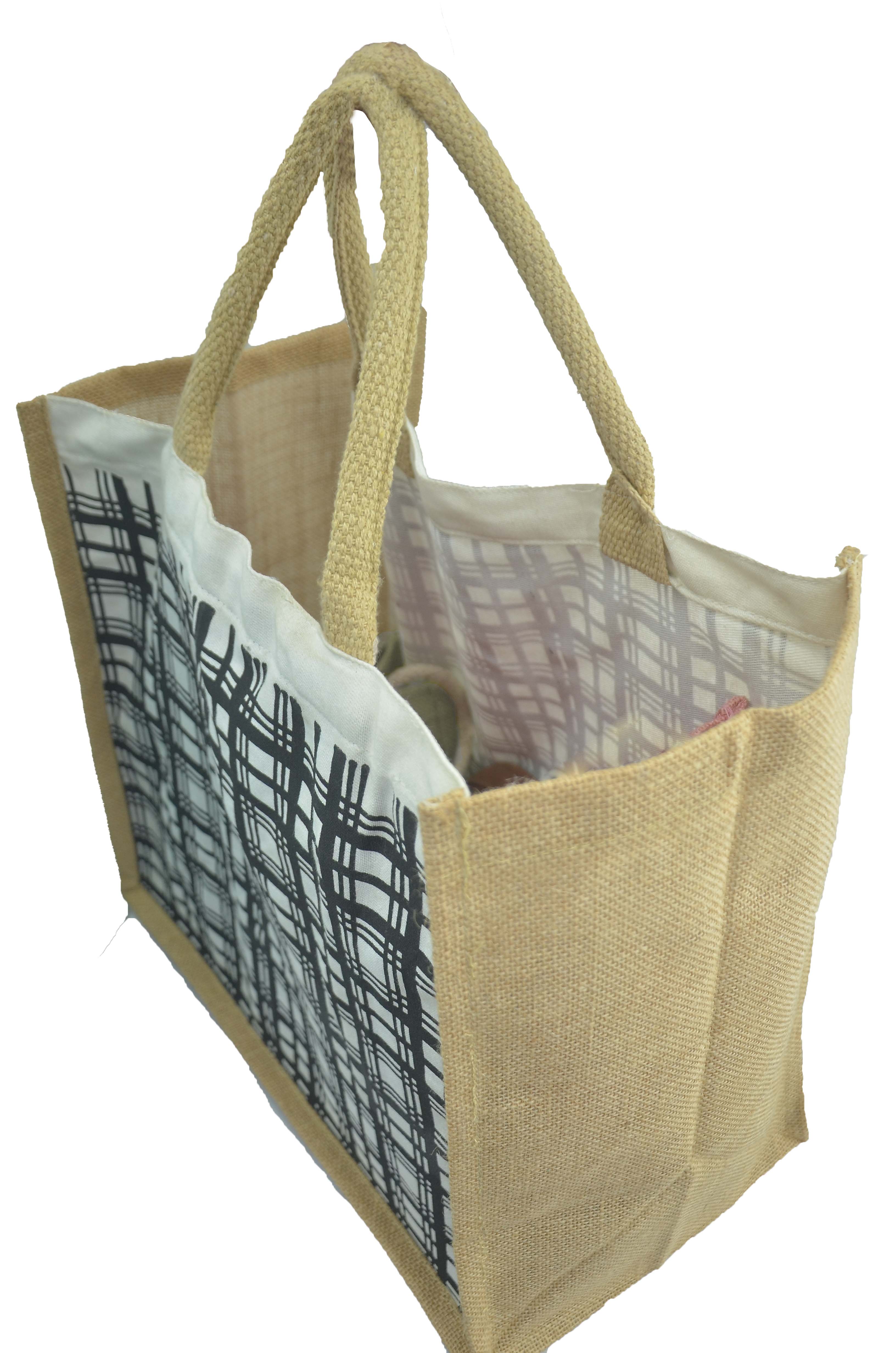 Printed Jute shopping/Gift Bag- Pack of 2