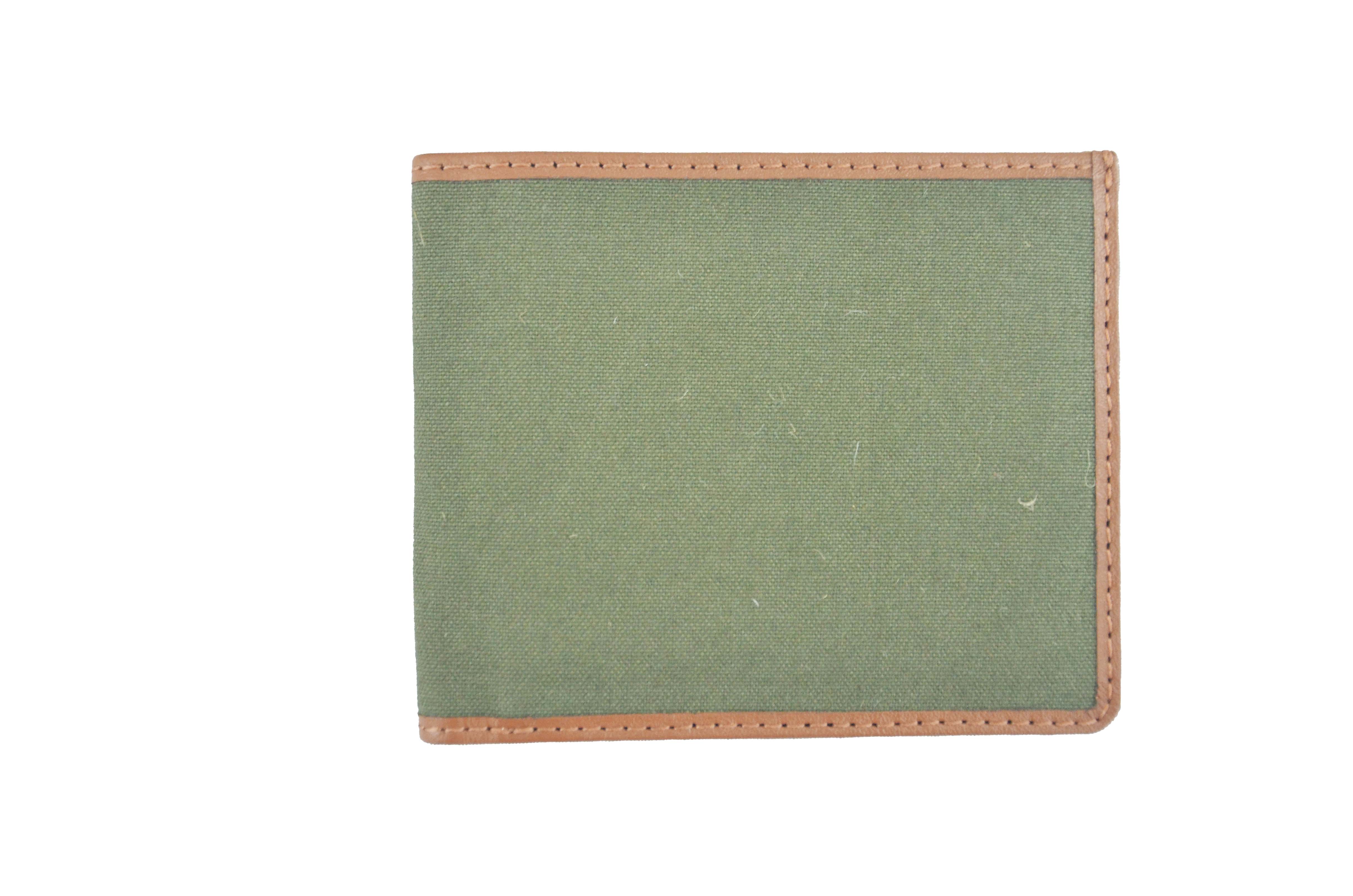 Canvas Bi-Fold Wallet with Leather Edging