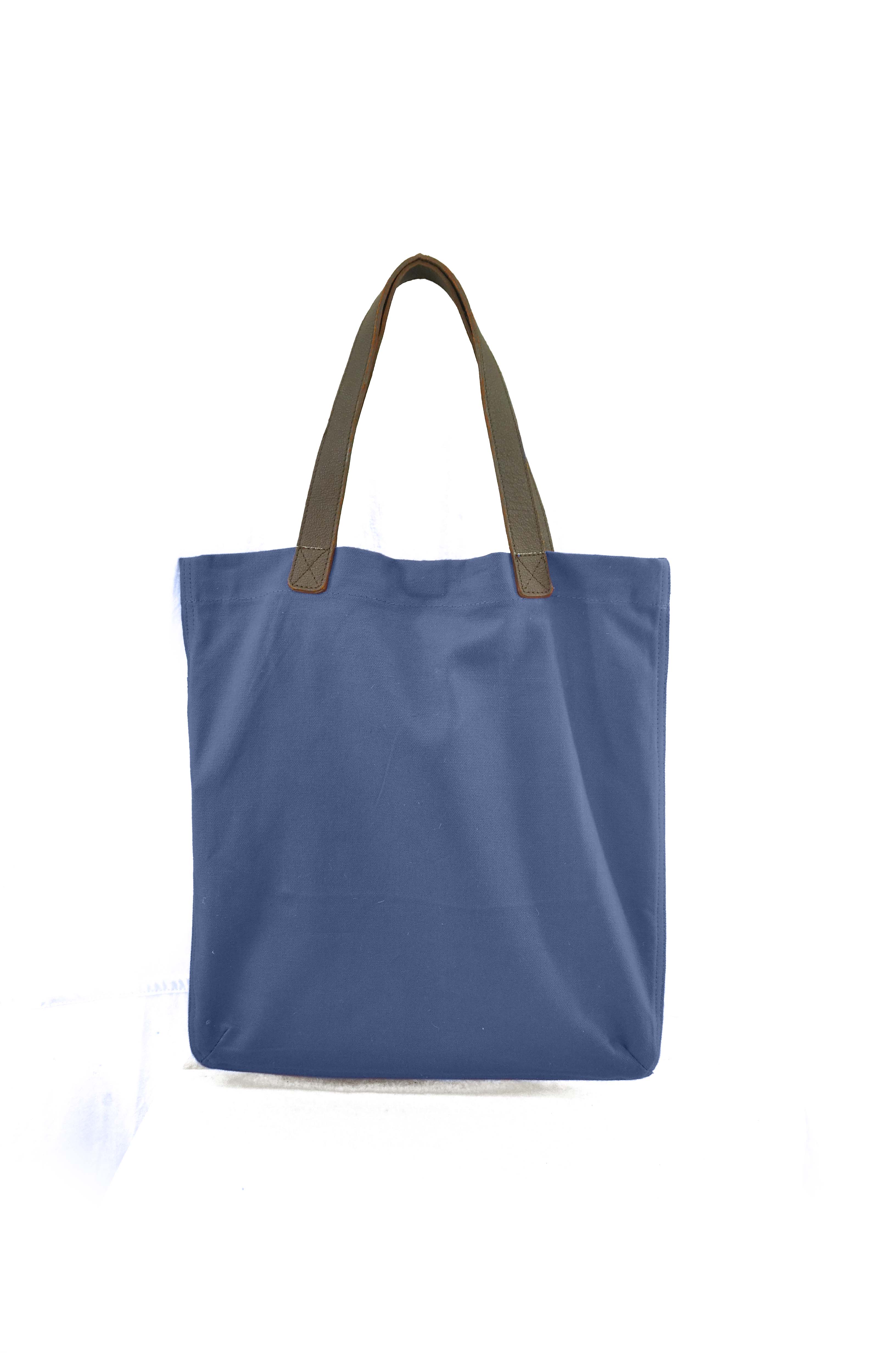 Canvas Tote Bag with Leather Handles