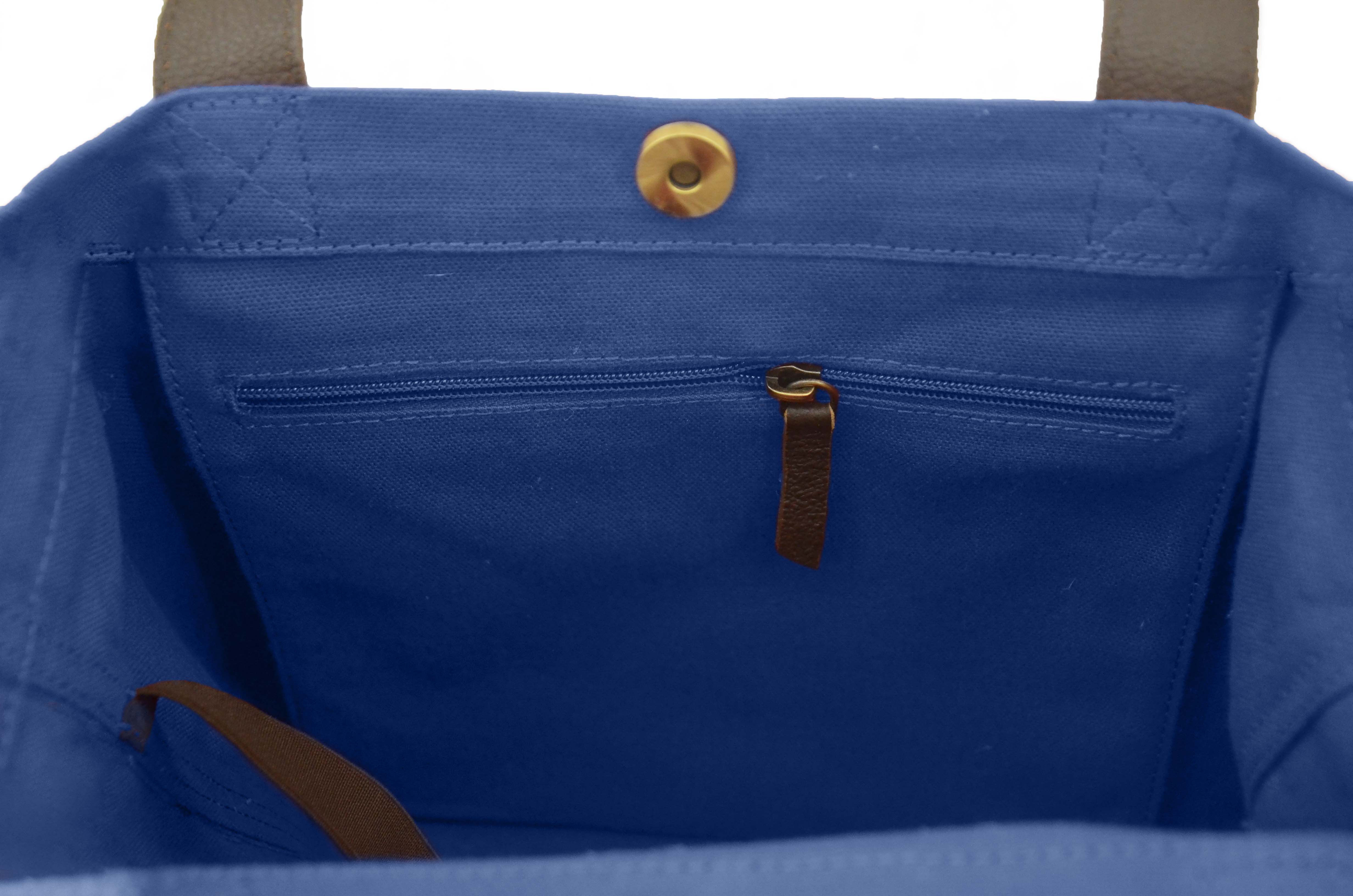 Canvas Tote Bag with Leather Handles