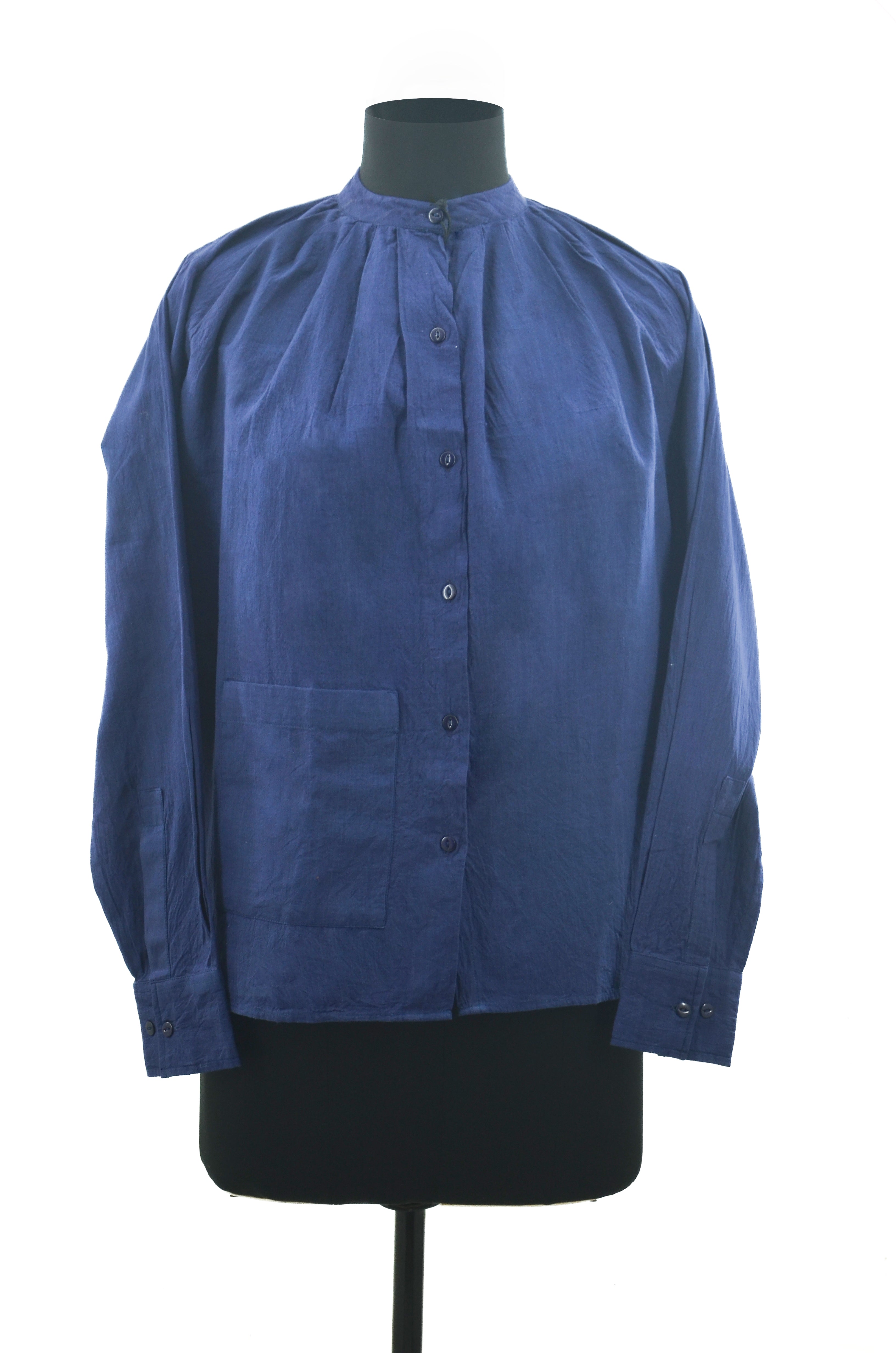 Midnight Blue Pleated Shirt