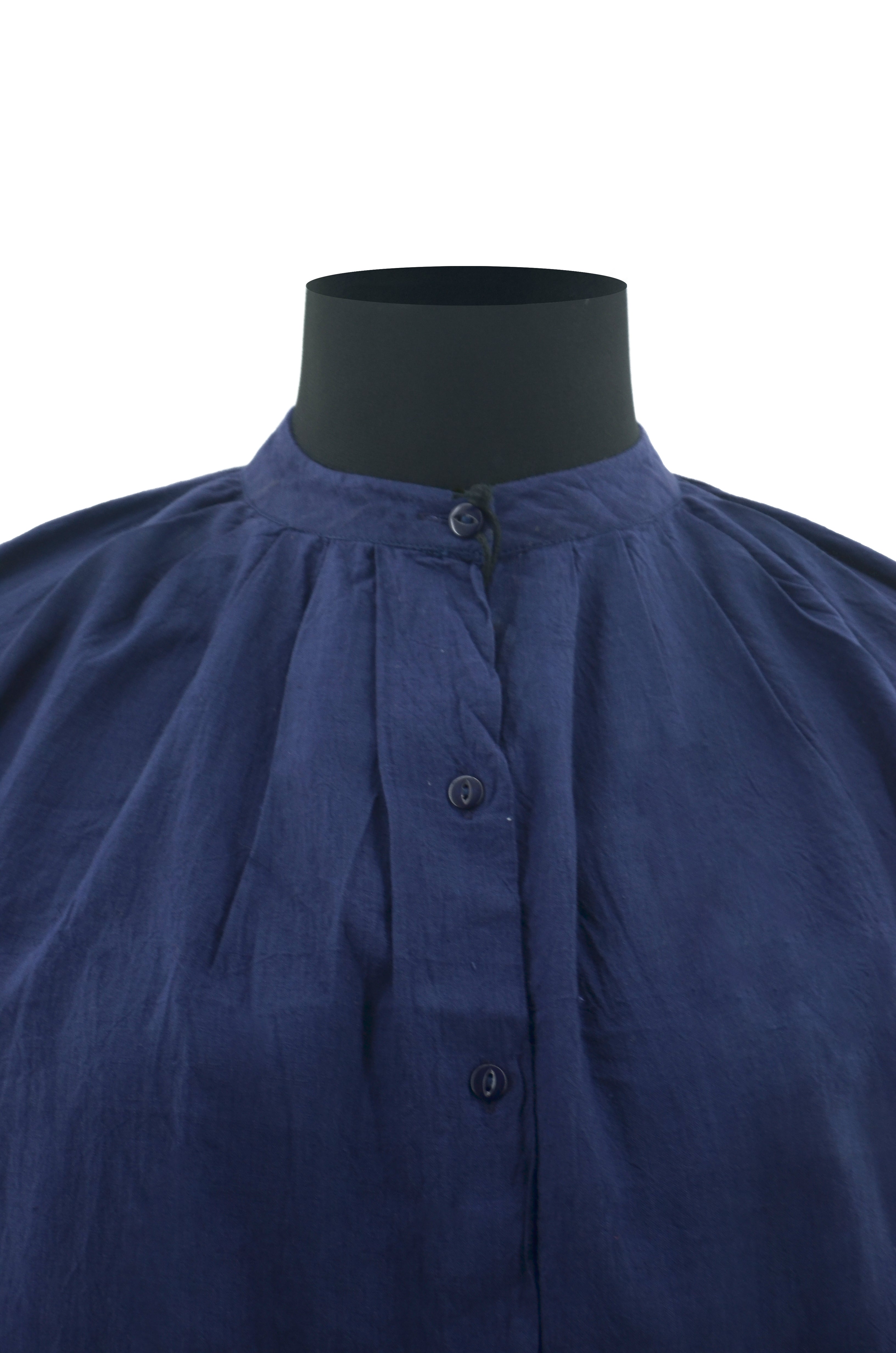 Midnight Blue Pleated Shirt