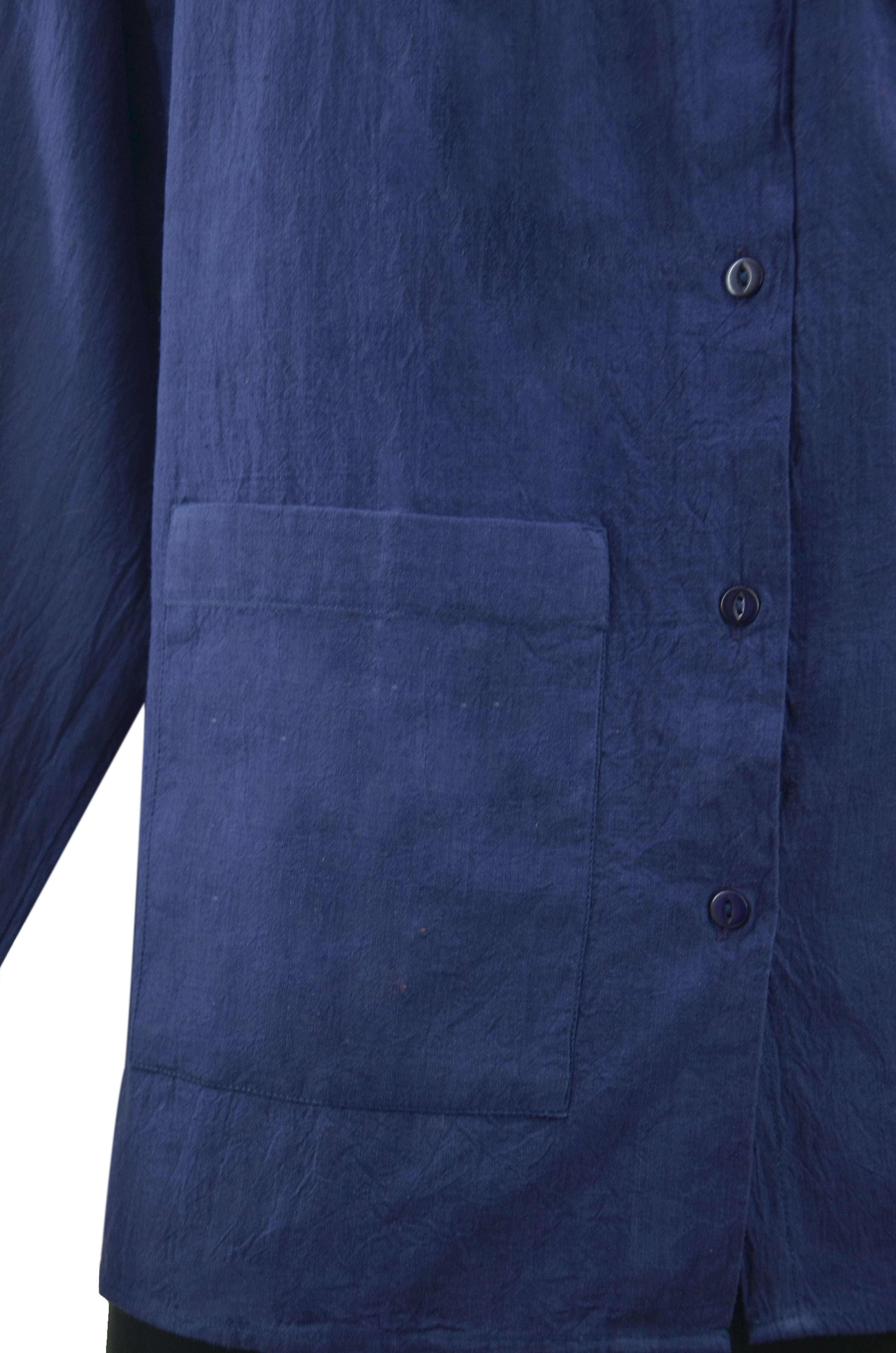 Midnight Blue Pleated Shirt