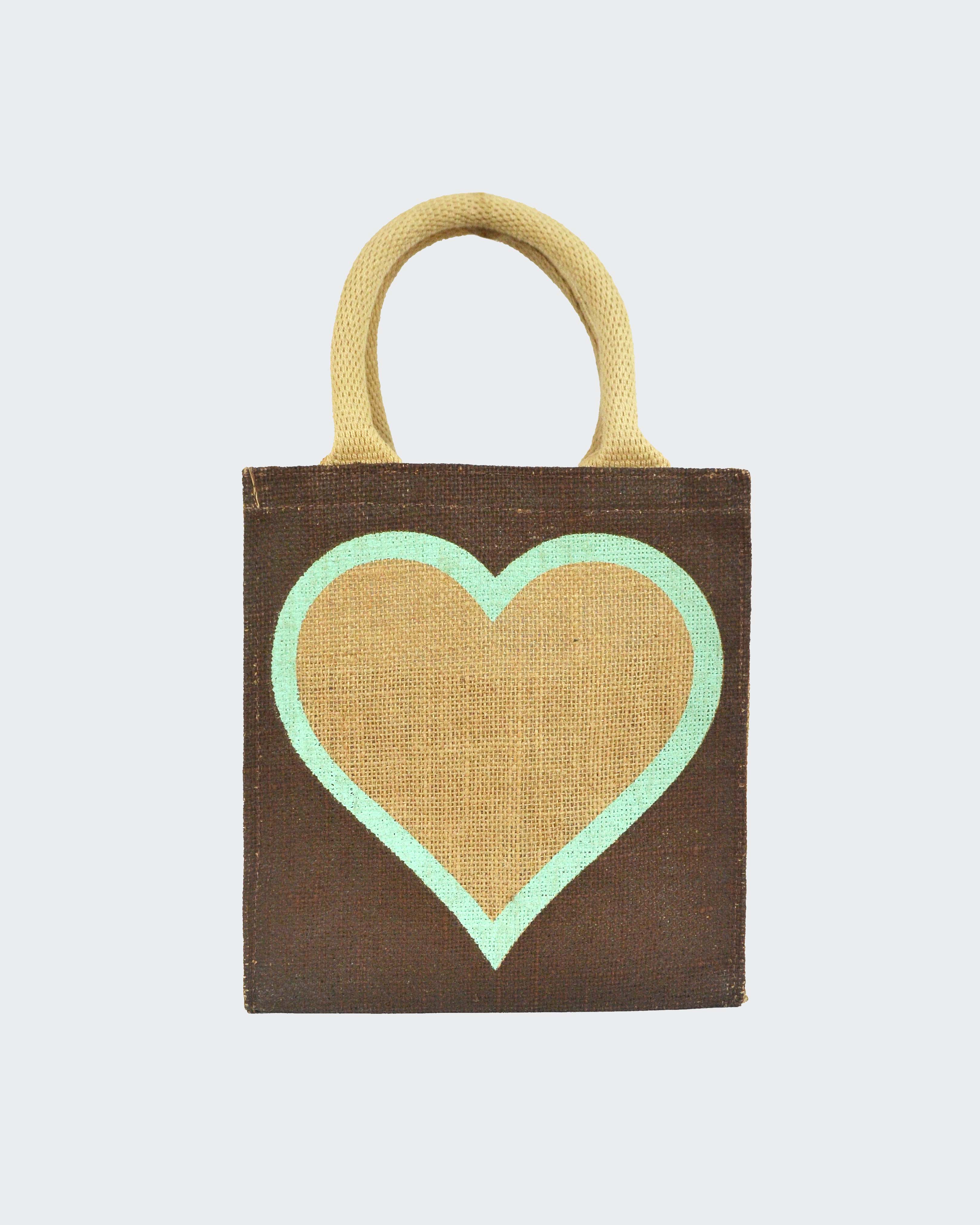 Heart Jute Lunch/Gift bag