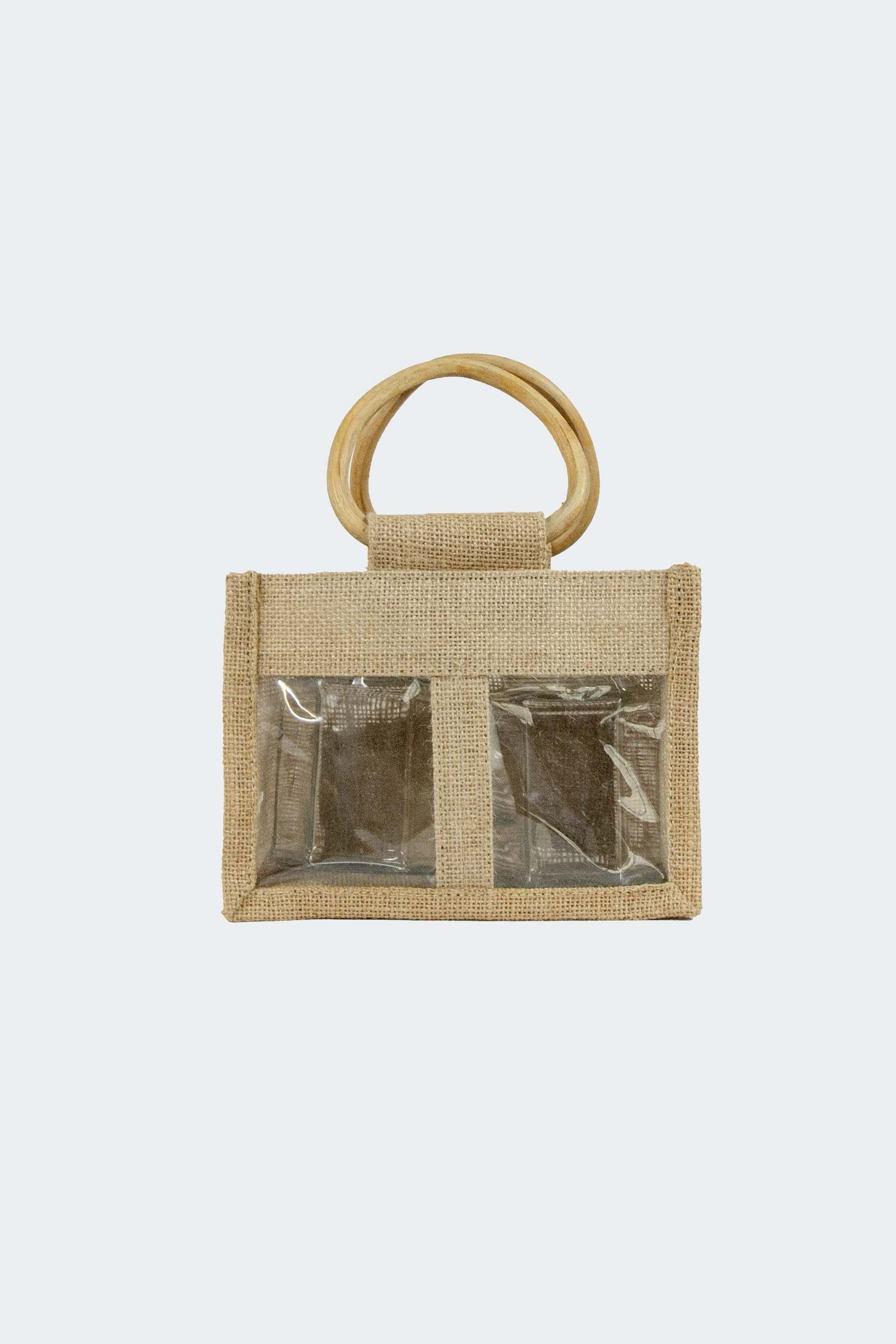 Jute Jar Bag with Window (Pack Of 10)