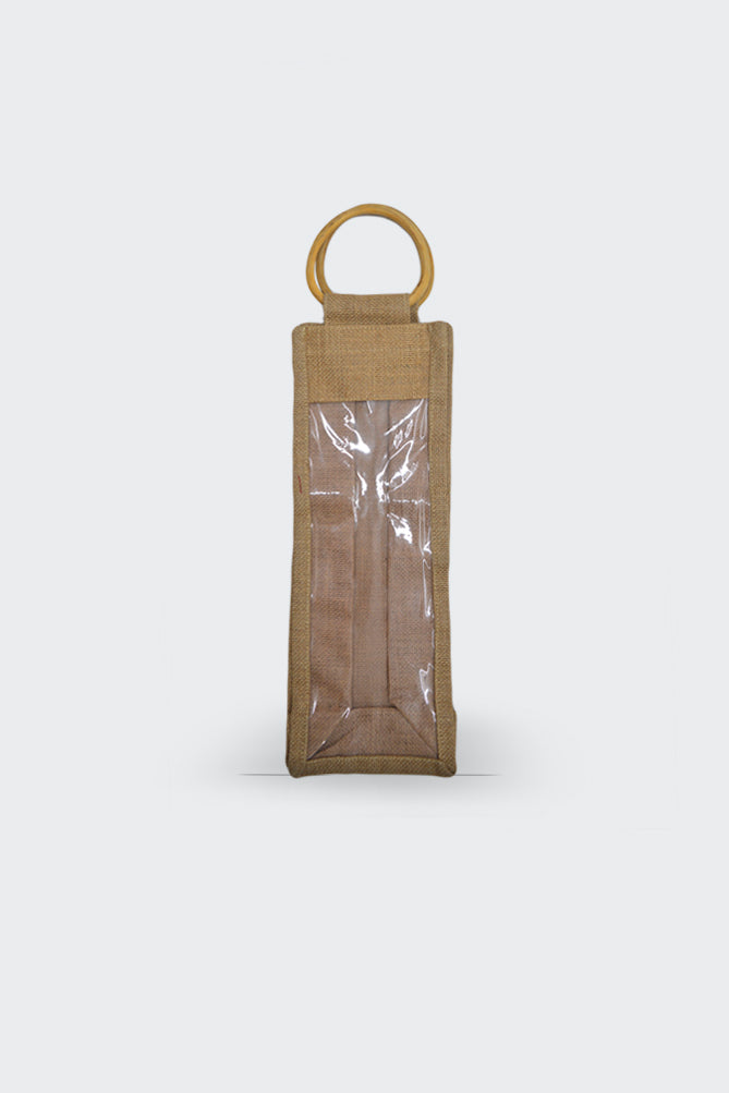 Jute Wine/Gift Bag with Window (Pack of 2)