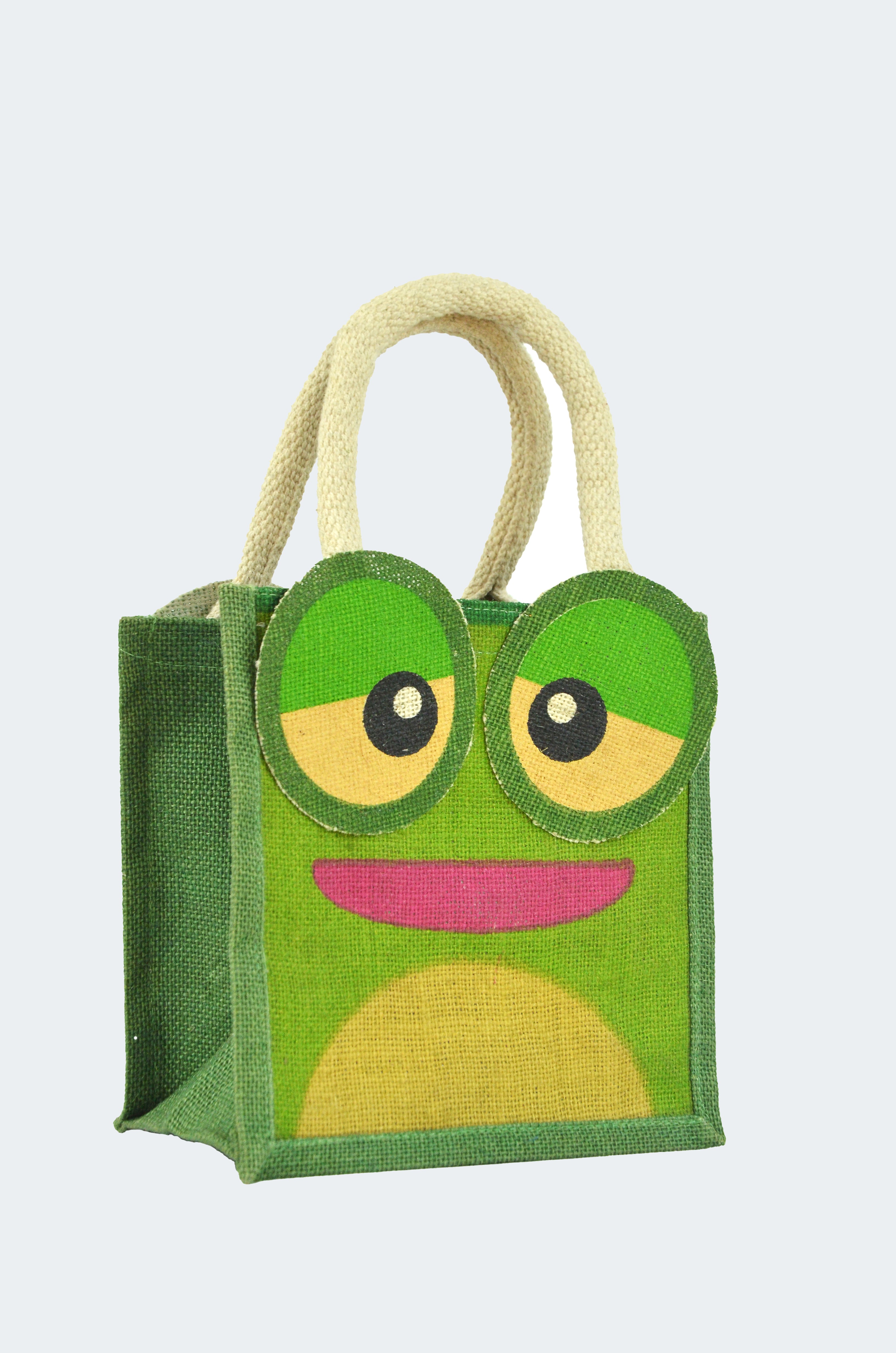 Animal Jute Lunch / Gift Bag- Frog Print