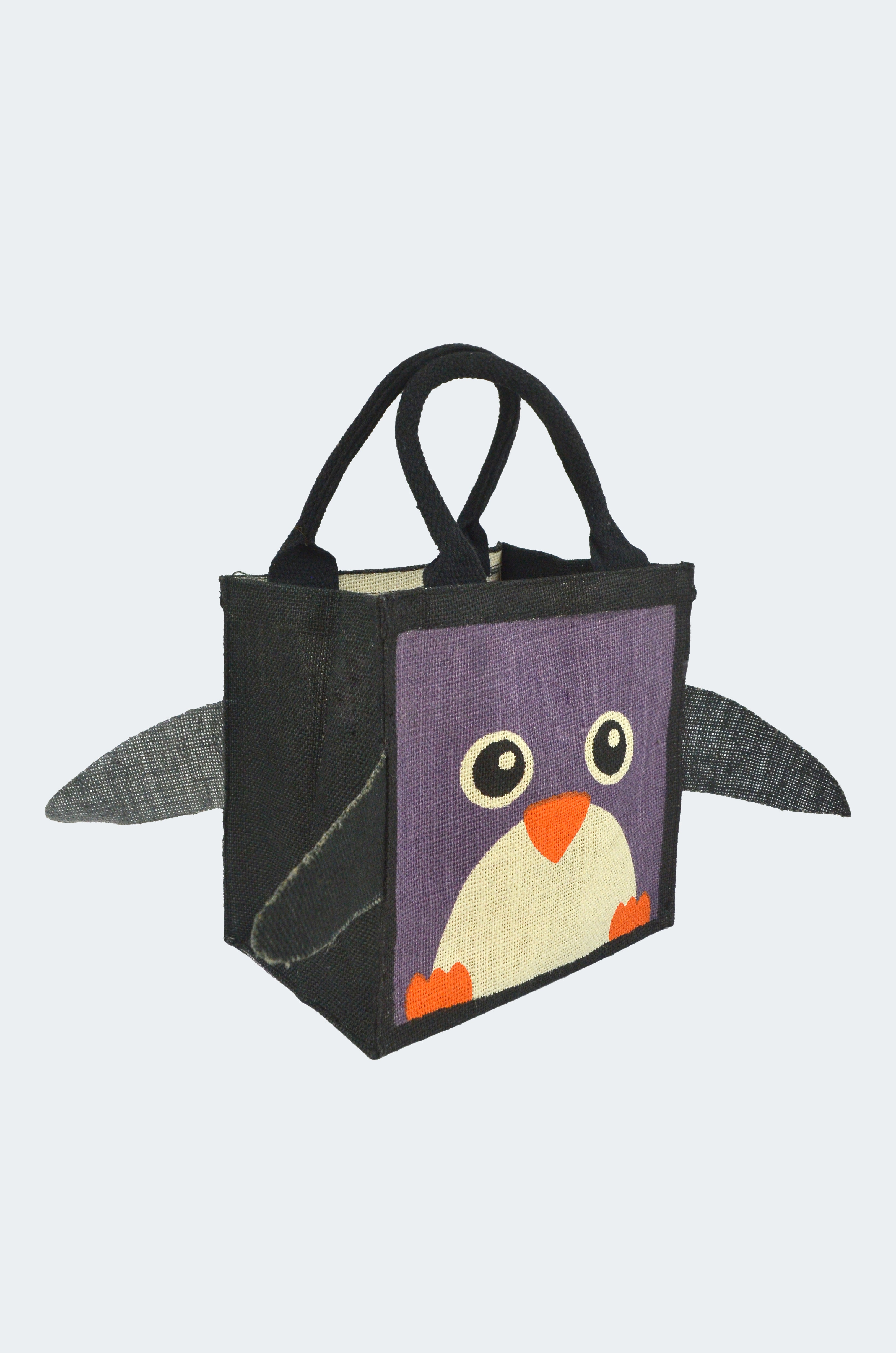 Animal Jute Bag- Penguin Print