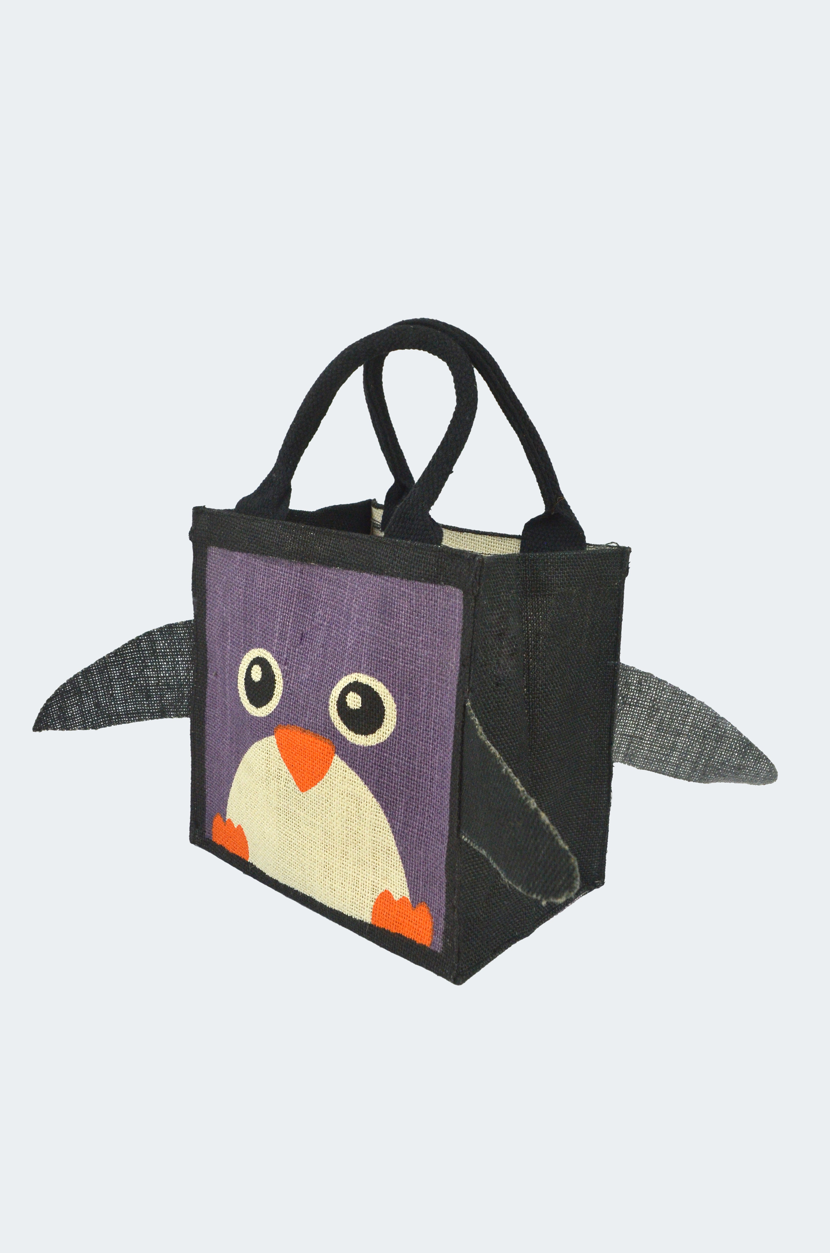 Animal Jute Bag- Penguin Print