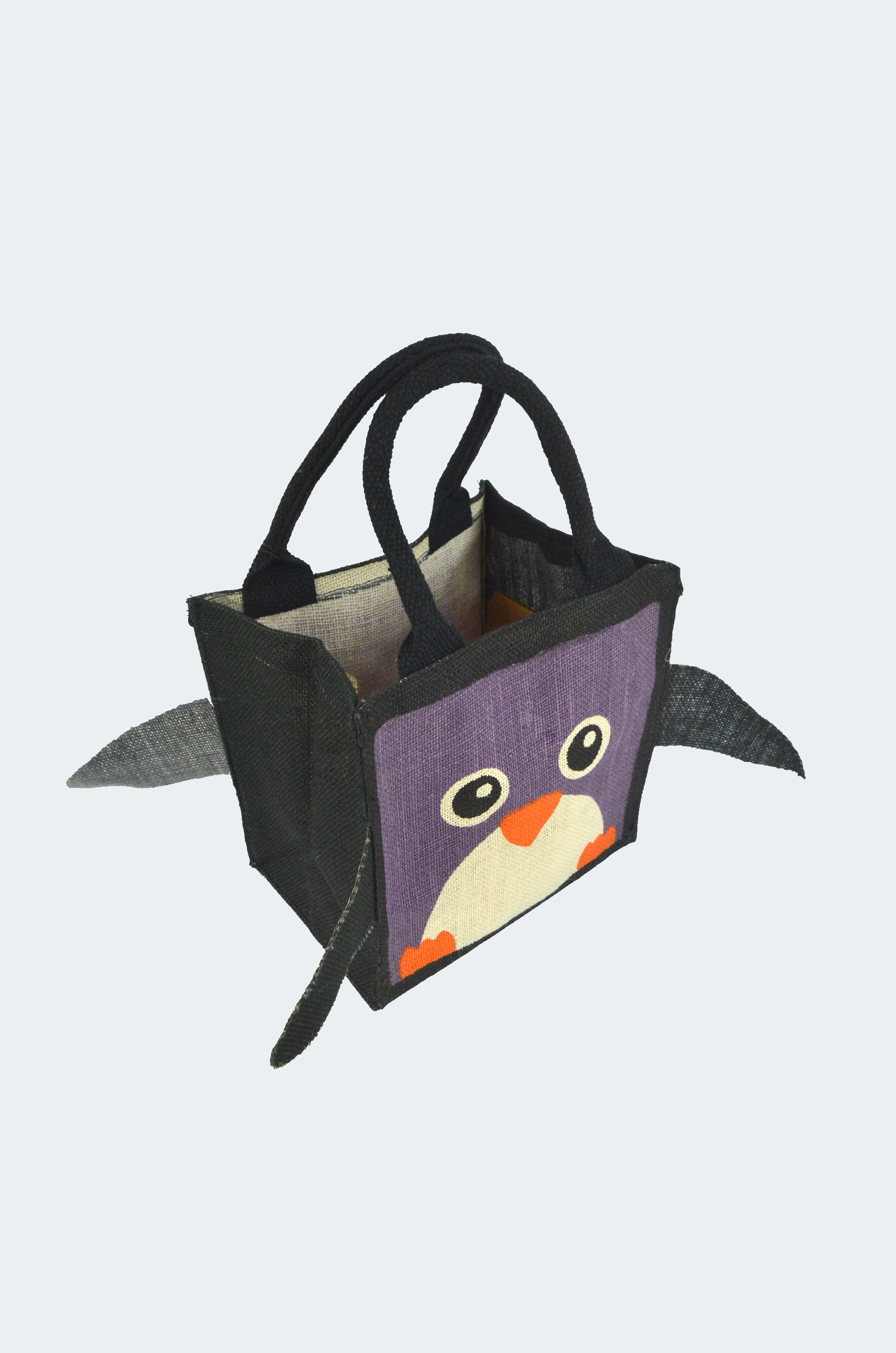 Animal Jute Bag- Penguin Print