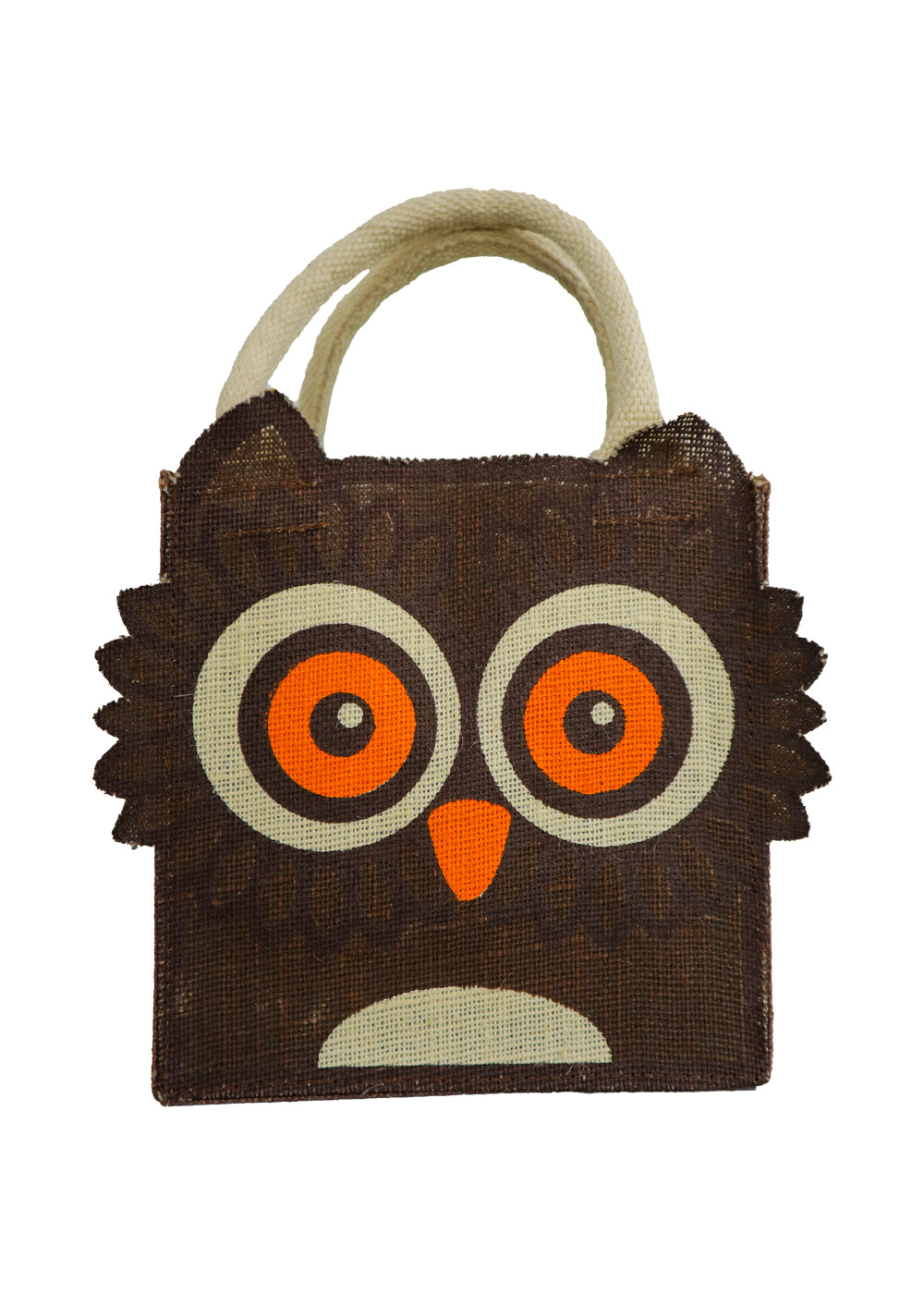 Jute Lunch Bag : Owl Print