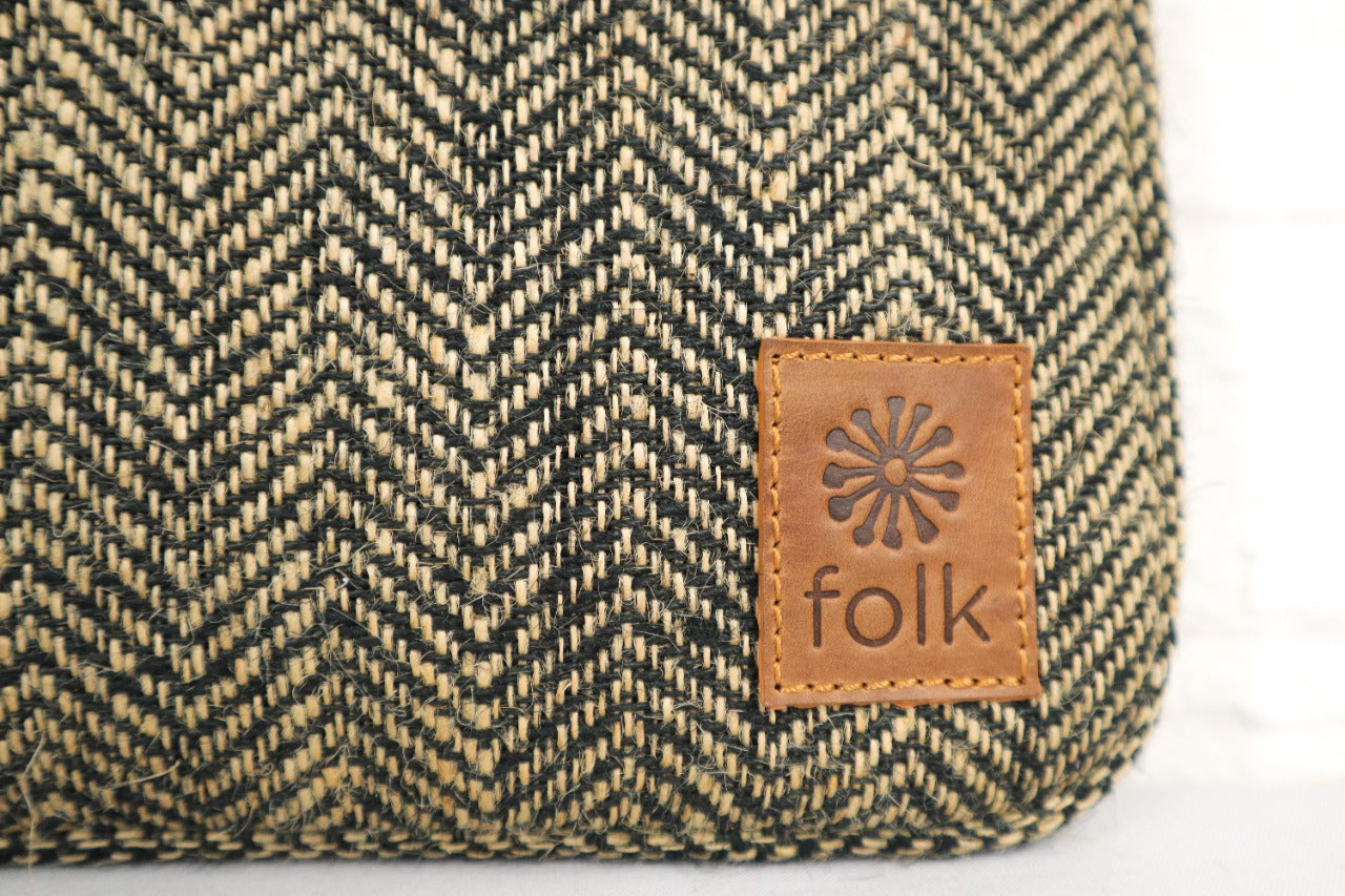 Herringbone Laptop Sleeve Bag with Folk Logo