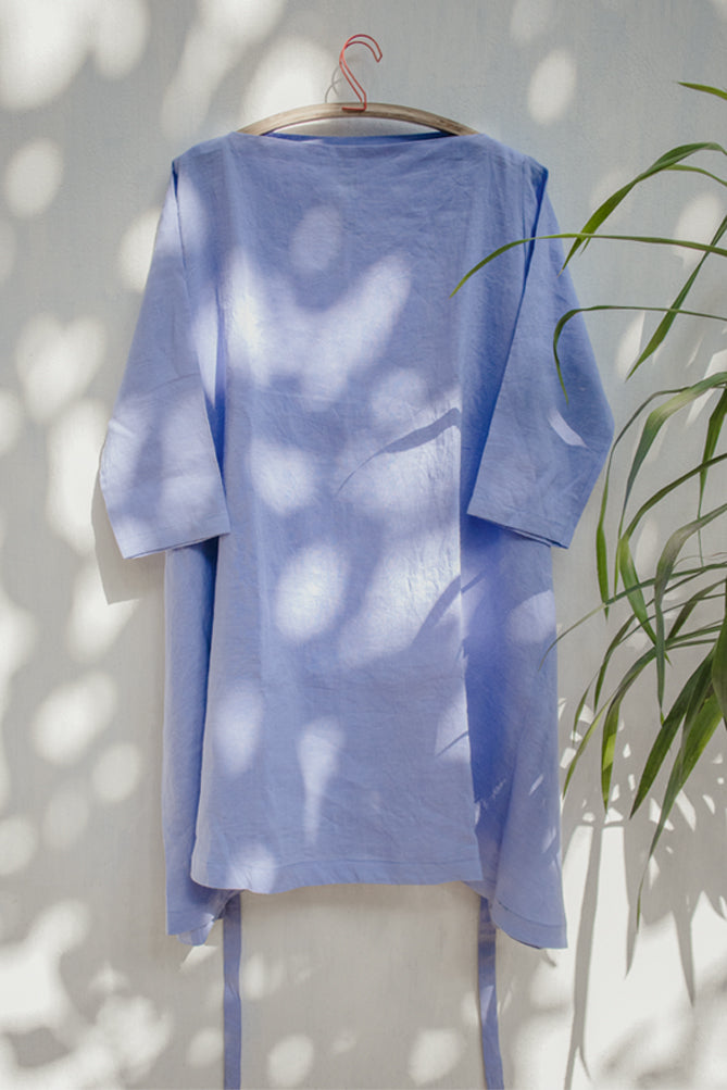 Sky Blue Linen Dress