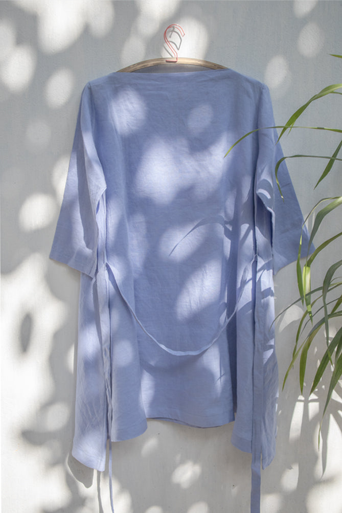 Sky Blue Linen Dress