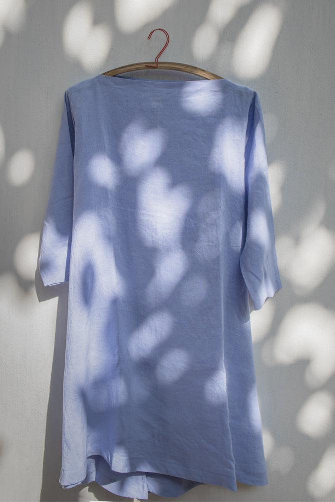 Sky Blue Linen Dress