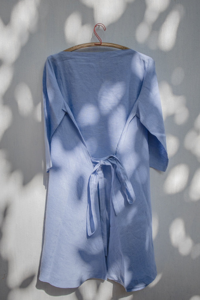 Sky Blue Linen Dress