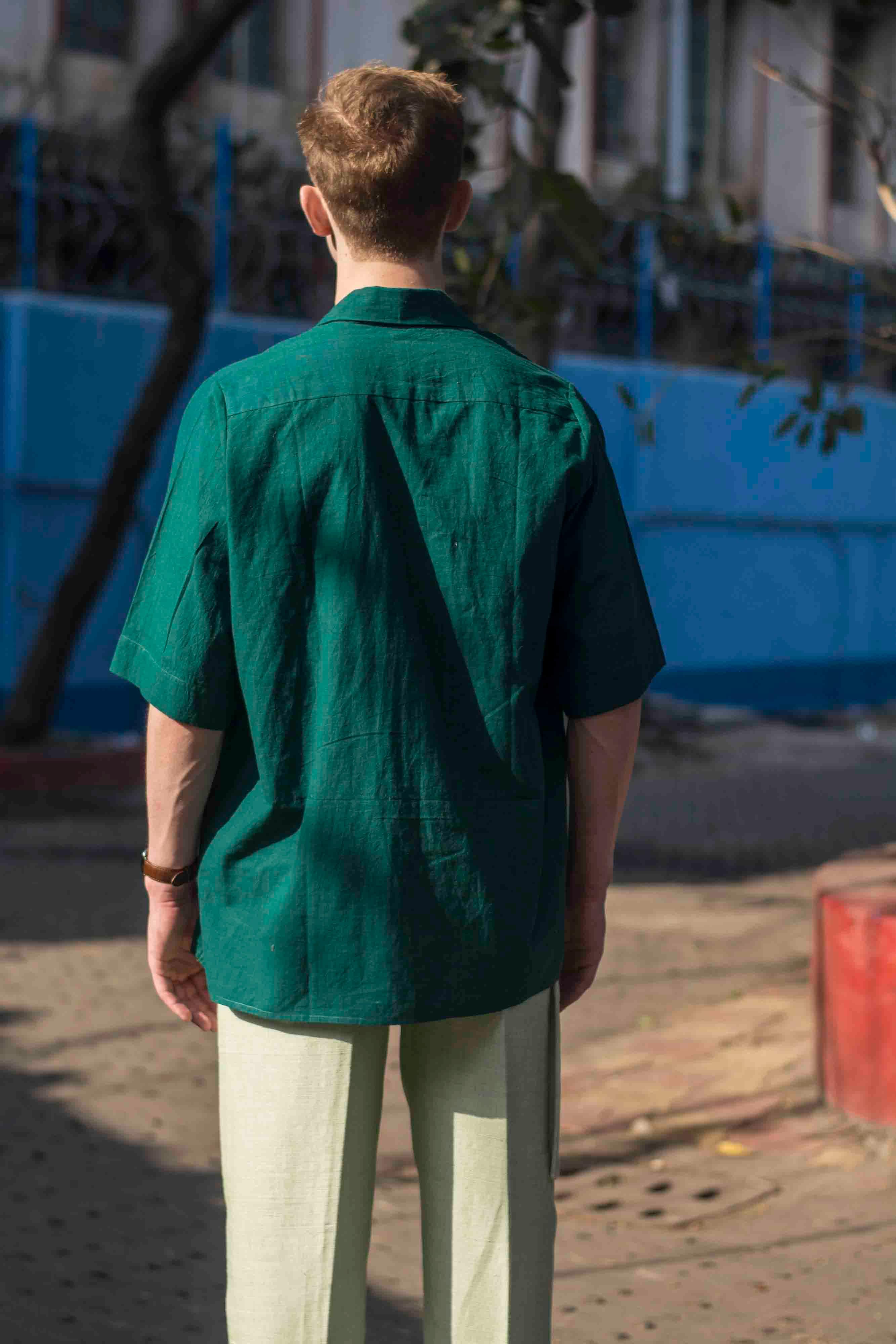 Emerald Green Casual Shirt - Folk