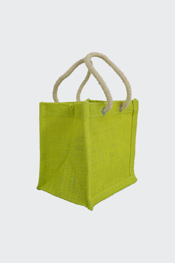 Block Color Jute Gift Bag (Pack Of 4)