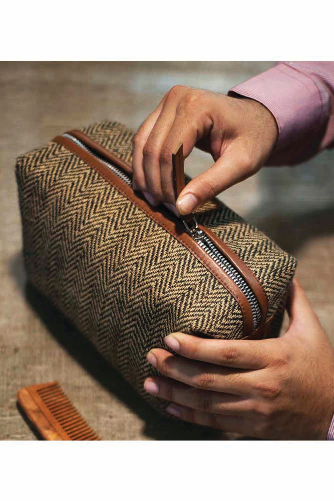 Folk Herringbone Toiletry Bag