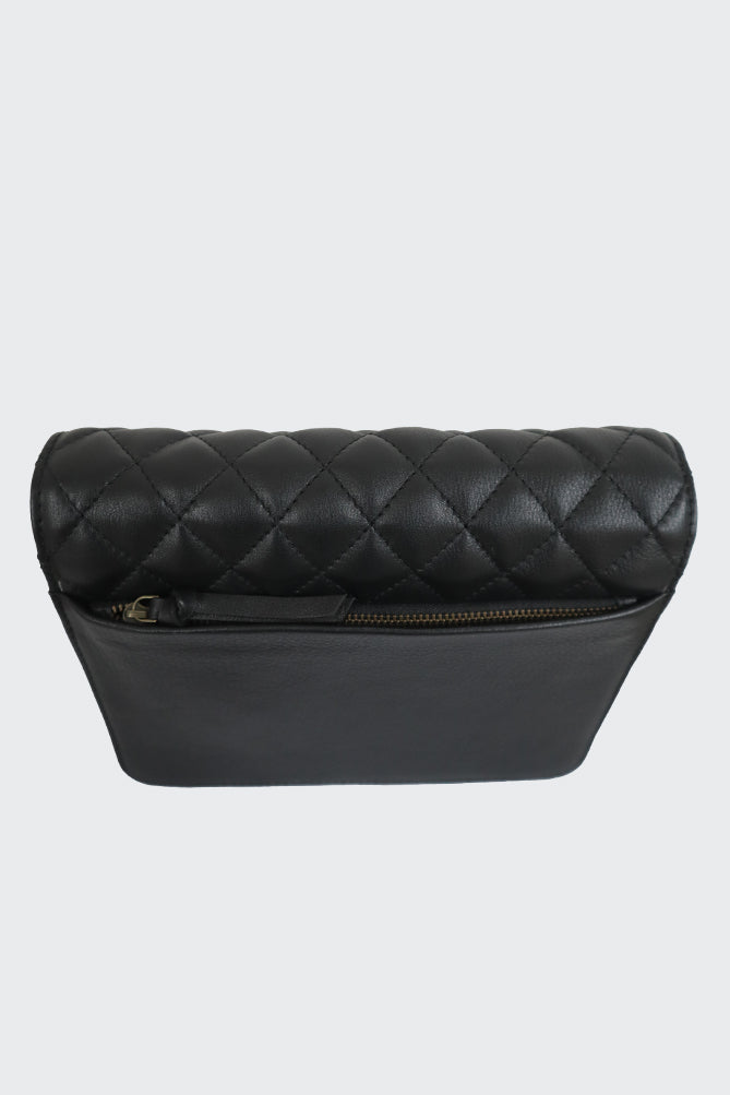 Leather Black quilted shoulder bag