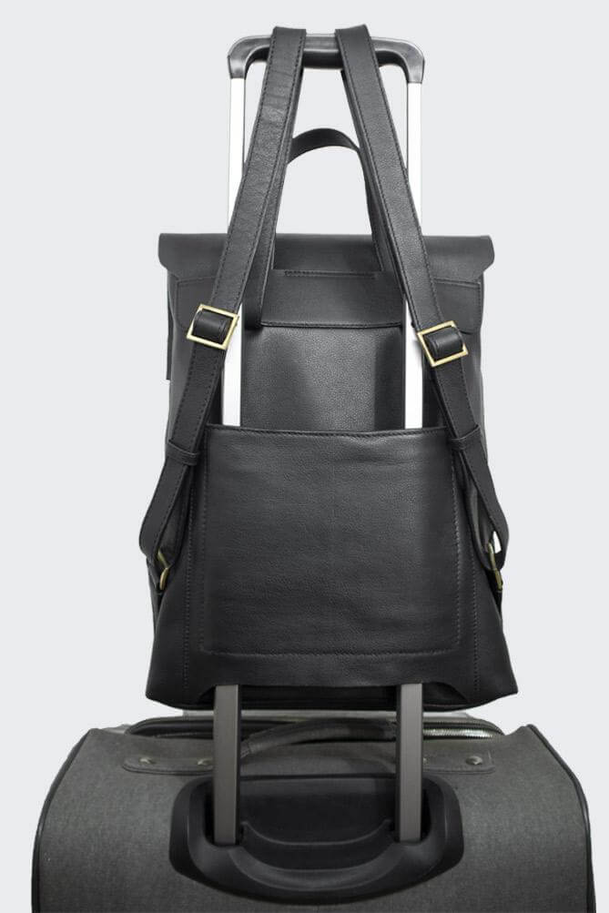 3 in 1 Black Hybrid Leather Backpack